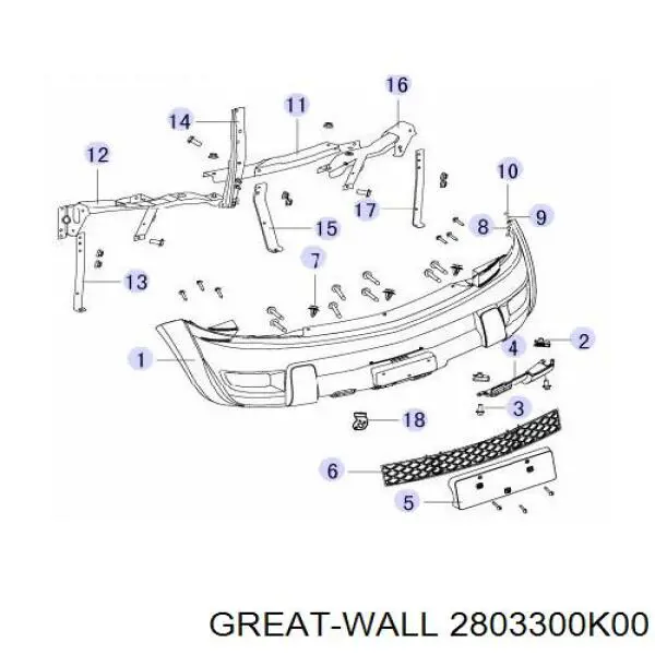 Zderzak przedni Great Wall Hover SUV (CC646) (2005 - 2026) cena, od 119,48 USD
