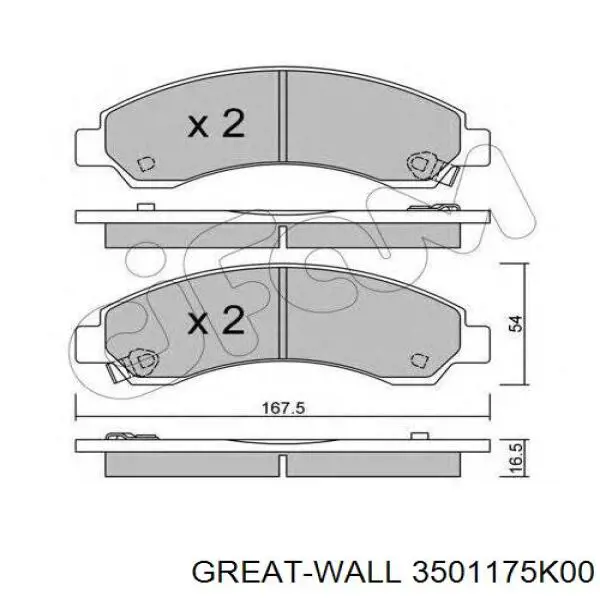 Klocki hamulcowe przednie tarczowe 3501175K00 Great Wall