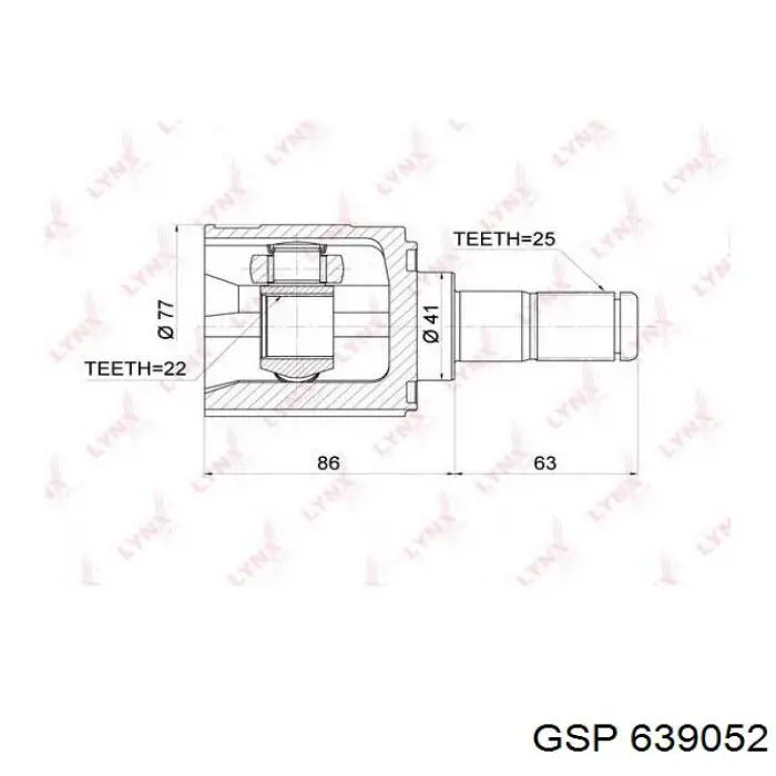 Przegub homokinetyczny wewnętrzny przedni lewy GSP 639052 cena, od 39,80 USD