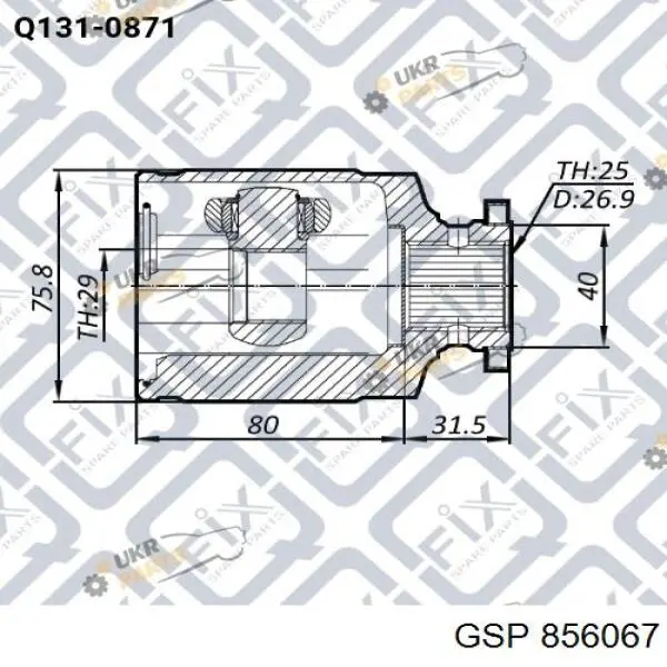 856067 GSP Przegub homokinetyczny przedni zewnętrzny