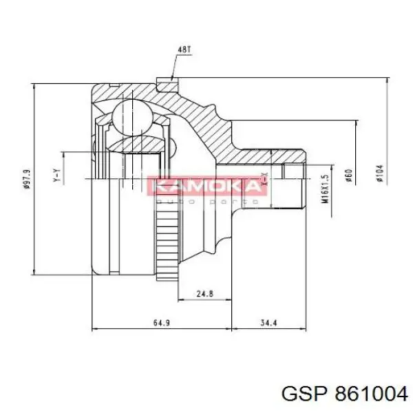 Przegub homokinetyczny przedni zewnętrzny GSP 861004 cena, od 43,62 USD