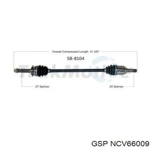 NCV66009 GSP Półoś napędowa przednia