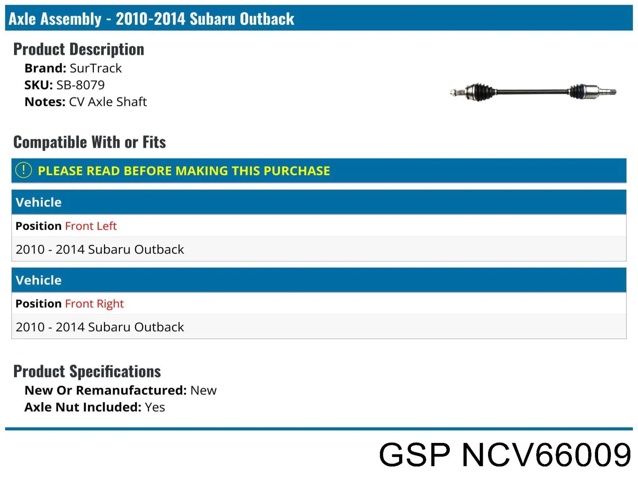 Półoś napędowa przednia GSP 256067 cena, od 130,64 USD