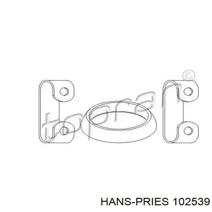 102539 Hans Pries (Topran) uszczelka rury odbiornika tłumika