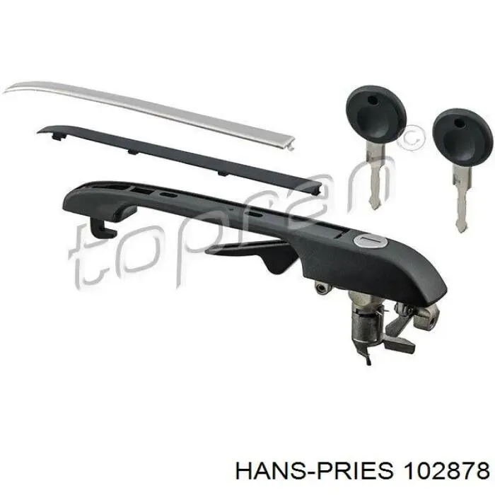 Klamka drzwi przednich zewnętrzna lewa Hans Pries (Topran) 102878 cena, od 13,00 USD