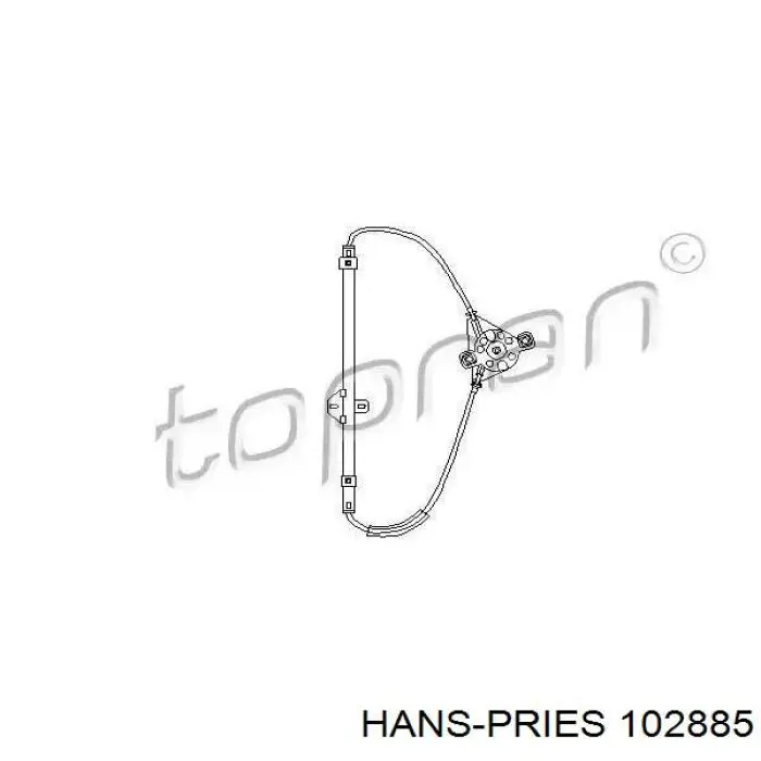 Do koszyka 102885 Hans Pries (Topran) Mechanizm podnoszenia szyby drzwi przednich lewych