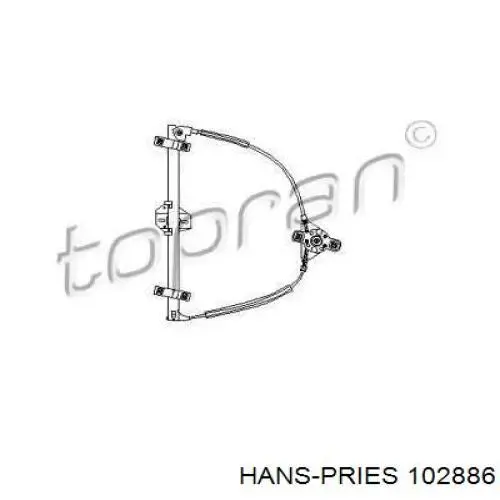 102886 Hans Pries (Topran) Mechanizm podnoszenia szyby drzwi przednich lewych