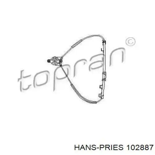 Mechanizm podnoszenia szyby drzwi przednich prawych Hans Pries (Topran) 102887 cena, od 16,22 USD