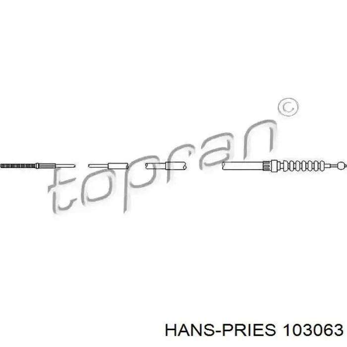 103063 Hans Pries (Topran) linka hamulca ręcznego tylna prawa/lewa