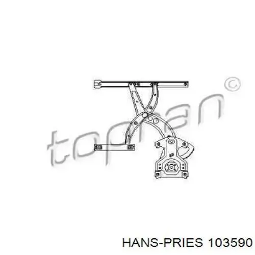 103590 Hans Pries (Topran) mechanizm podnoszenia szyby drzwi przednich lewych