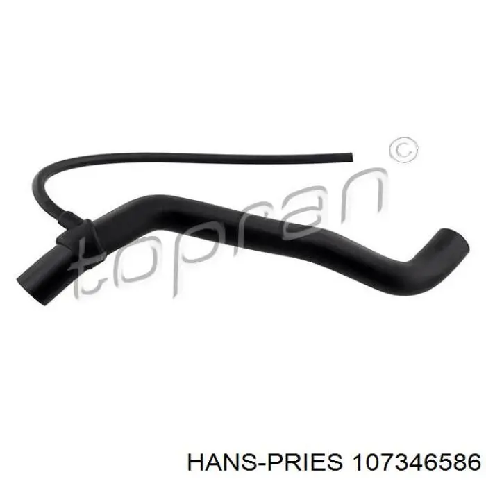 Przewód (króciec) chłodnicy górny Hans Pries (Topran) 107346586 cena, od 23,58 USD
