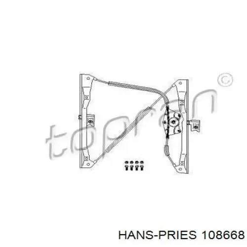 108668 Hans Pries (Topran) mechanizm podnoszenia szyby drzwi przednich lewych