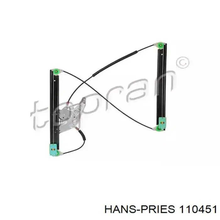 110451 Hans Pries (Topran) Mechanizm podnoszenia szyby drzwi przednich lewych
