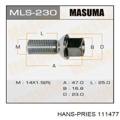 Śruba koła Hans Pries (Topran) 111477 cena, od 2,35 USD