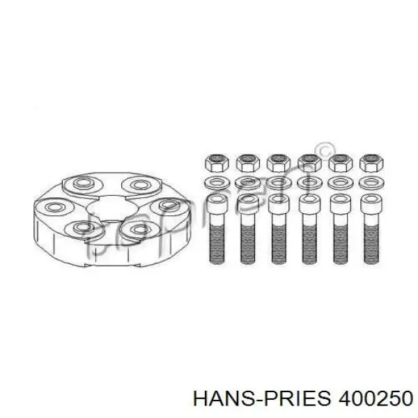 400250 Hans Pries (Topran) przegub elastyczny (wg kodów 124 411 00 15, 03918)