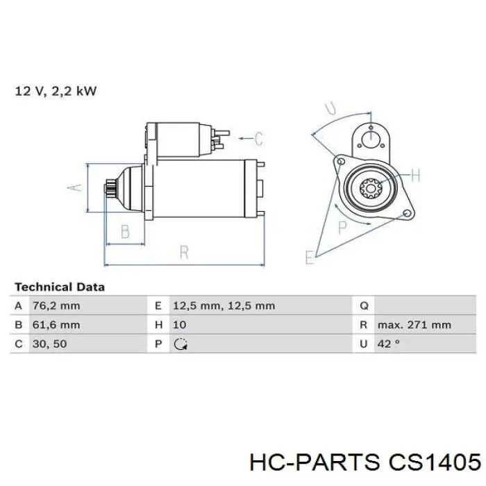 Rozrusznik HC Parts CS1405 cena, od 119,02 USD