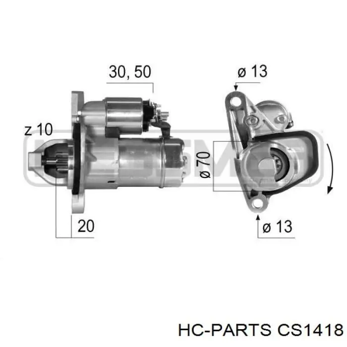 Rozrusznik HC Parts CS1418 cena, od 114,18 USD