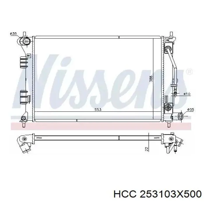 Chłodnica silnika Hyundai/Kia 253103X550 cena, od 90,44 USD