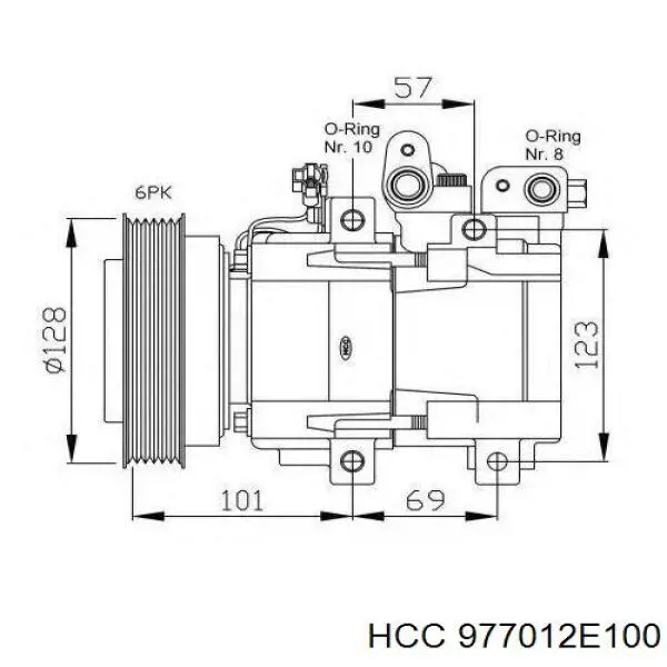 Sprężarka klimatyzacji HCC 977012E100 cena, od 263,90 USD