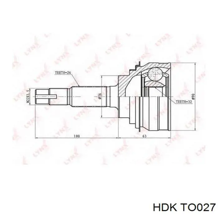 TO027 HDK przegub homokinetyczny przedni zewnętrzny
