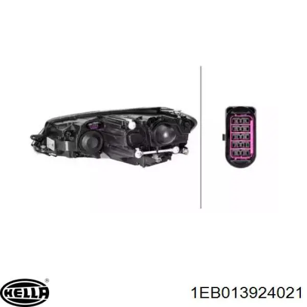 Reflektor prawy HELLA 1EB013924021 cena, od 566,42 USD