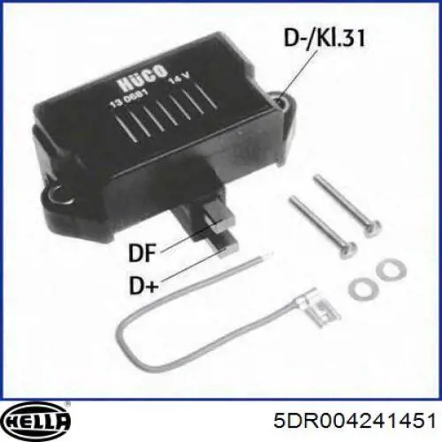 Do koszyka 5DR004241451 HELLA Regulator alternatora (przekaźnik ładowania)
