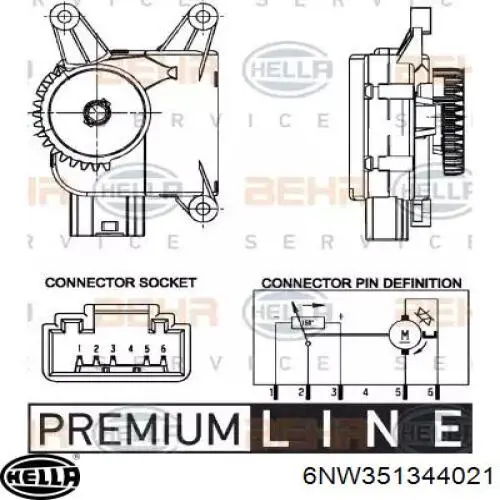 Silniczek klapy nagrzewnicy HELLA 6NW351344021 cena, od 109,14 USD
