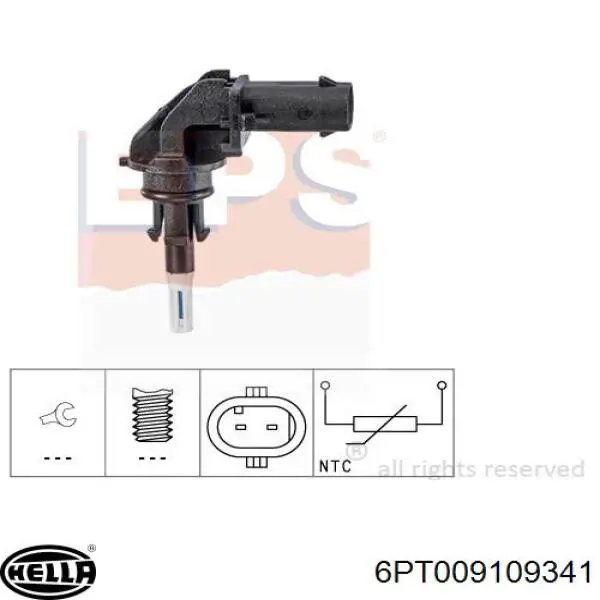 6PT009109341 HELLA Czujnik temperatury powietrza wlotowego