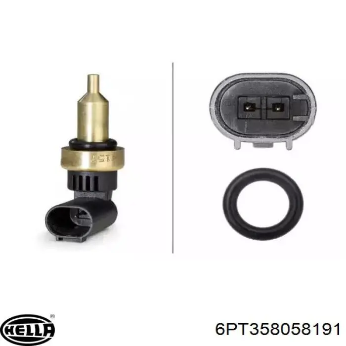 6PT358058191 HELLA czujnik temperatury płynu chłodzącego