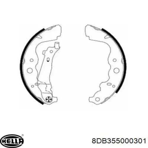Klocki hamulcowe tylne bębnowe HELLA 8DB355000301 cena, od 28,04 USD