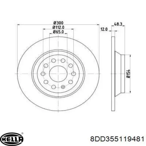 8DD355119481 HELLA tarcza hamulcowa tylna