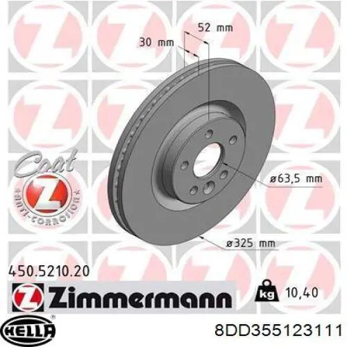 Do koszyka LR115005 Land Rover Tarcza hamulcowa przednia