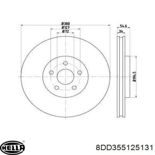 5181513AB Chrysler Tarcza hamulcowa przednia