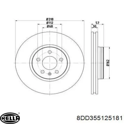 DF6950S TRW Tarcza hamulcowa przednia