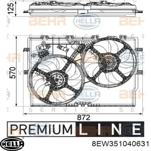 Wentylator elektryczny układu chłodzenia kompletny (silnik+wirnik) Fiat/Alfa/Lancia L4840 cena, od 173,62 USD