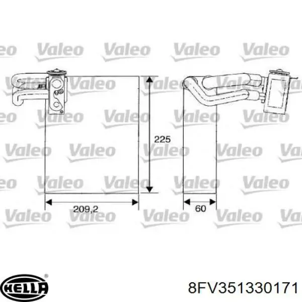 Parownik klimatyzacji 8FV351330171 HELLA