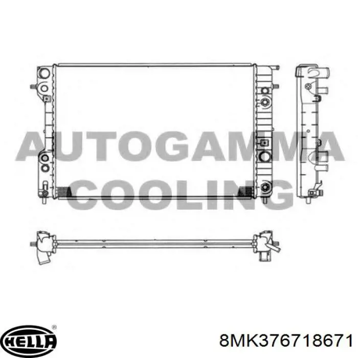 Do koszyka 8MK376718671 HELLA Chłodnica silnika