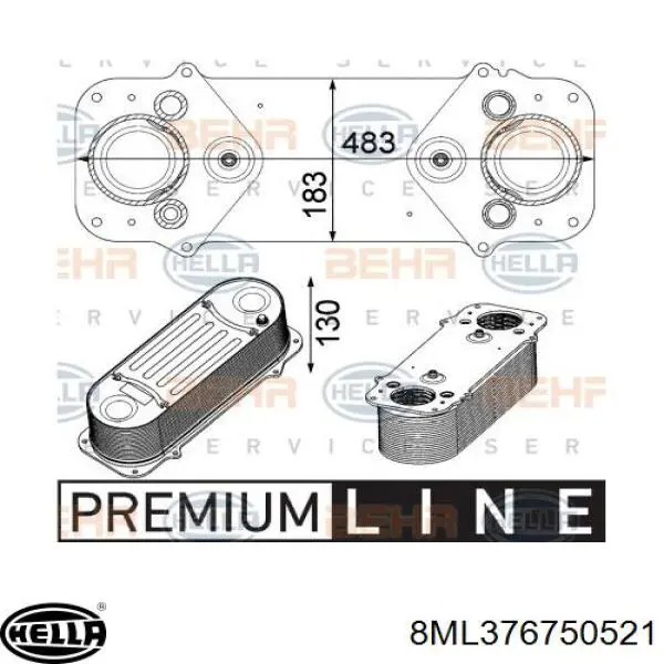 Chłodnica intercoolera HELLA 8ML376750521 cena, od 627,89 USD