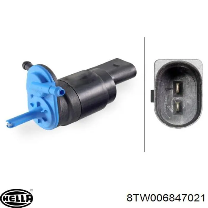 Do koszyka 8TW006847021 HELLA Pompka spryskiwacza szyby przedniej/tylnej
