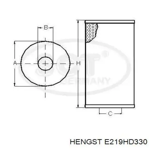 Do koszyka E219HD330 Hengst Filtr oleju