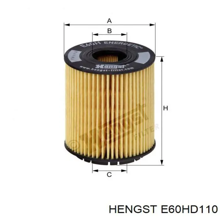 Do koszyka E60HD110 Hengst Filtr oleju