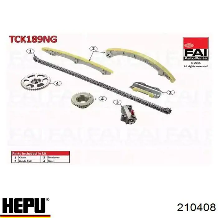 Łańcuch rozrządu, zestaw Hepu 210408 cena, od 249,73 USD