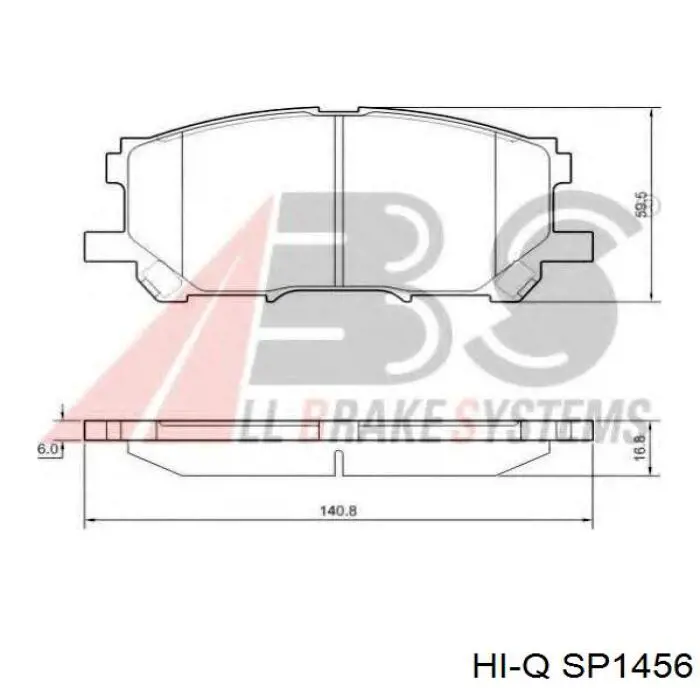 Klocki hamulcowe przednie tarczowe Hi-q SP1456 cena, od 24,88 USD