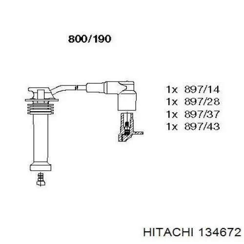 134672 Hitachi zestaw przewodów wysokiego napięcia