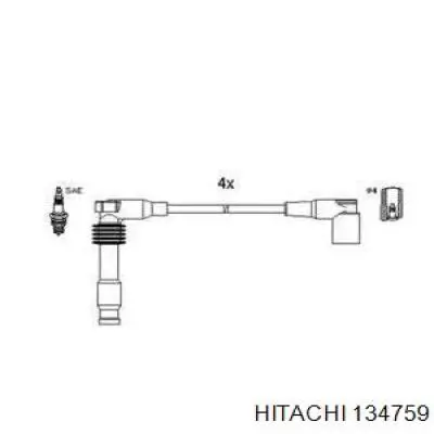 Zestaw przewodów wysokiego napięcia Hitachi 134759 cena, od 50,10 USD