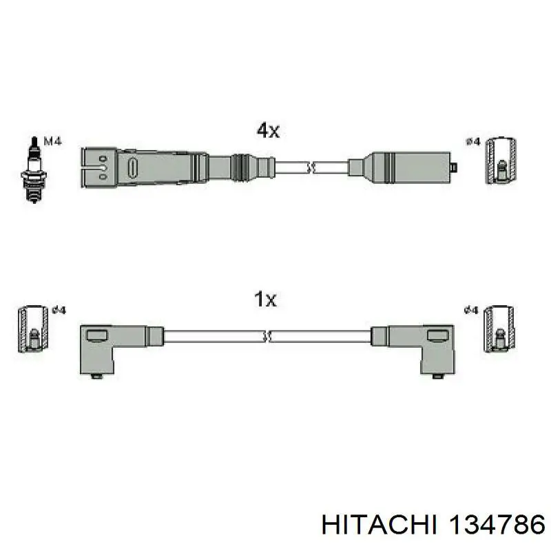 134786 Hitachi zestaw przewodów wysokiego napięcia