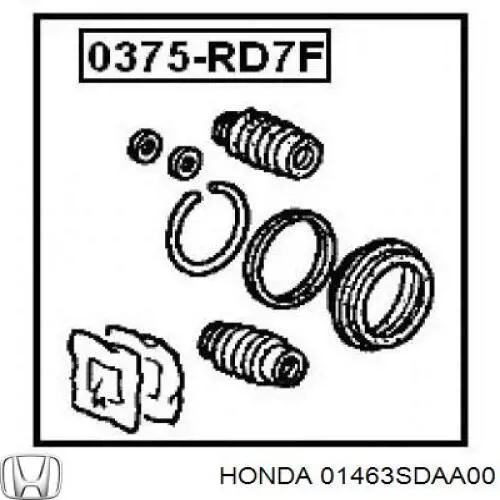 Do koszyka 01463SDAA00 Honda Zestaw naprawczy zacisku hamulcowego przedniego