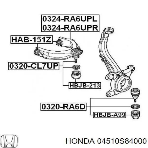 Sworzeń wahacza dolny Honda 04510S84000 cena, od 59,30 USD