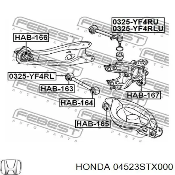Drążek poprzeczny zawieszenia tylnego Honda 04523STX000 cena, od 18,44 USD