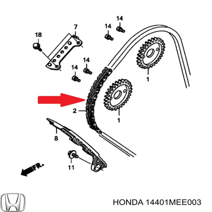 14401MEE003 Honda Łańcuch rozrządu